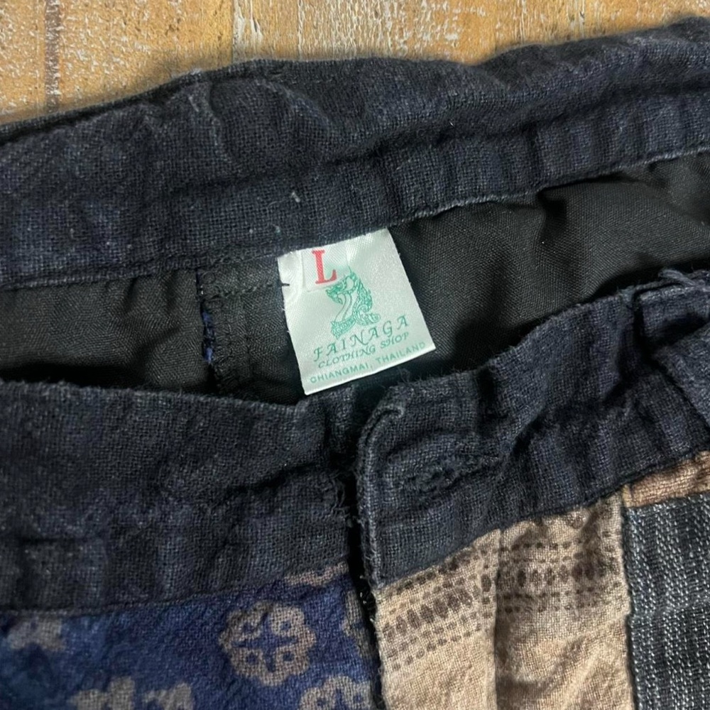 Fainaga Patchwork Multicolor Pants Boho Style Siz… - image 4